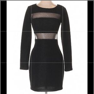 👗BCBGeneration Black Dress With Mesh Cut Outs